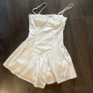 open lace back dress Mikail Mini Dress White main image 1
